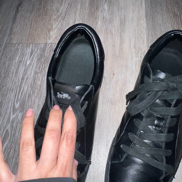 Coach Black Leather Sneakers c126 Low Top Size 11D - Picture 8 of 10
